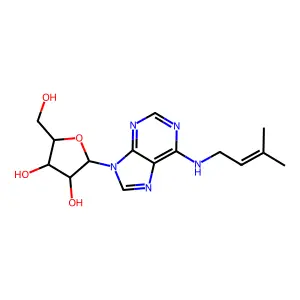 (2R,3S,4R,5R)-2-(hydroxymethyl)-5-[6-(3-methylbut-2-enylamino)purin-9-yl]oxolane-3,4-diol structure