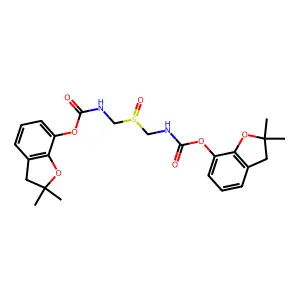 (2,2-dimethyl-3H-1-benzofuran-7-yl) N-[[(2,2-dimethyl-3H-1-benzofuran-7-yl)oxycarbonylamino]methylsulfinylmethyl]carbamate structure