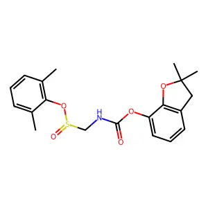 ((2,6-Xylyl)sulfinyl)methylcarbamic acid 2,3-dihydro-2,2-dimethyl-7-benzofuranyl ester structure