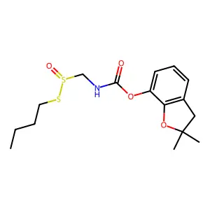 Carbamic acid, ((butylthio)sulfinyl)methyl-, 2,3-dihydro-2,2-dimethyl-7-benzofuranyl ester structure