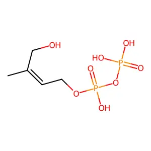 P-(4-Hydroxy-3-methyl-2-buten-1-yl) trihydrogen (diphosphate) structure