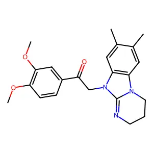 1-(3,4-dimethoxyphenyl)-2-(7,8-dimethyl-3,4-dihydropyrimido[1,2-a]benzimidazol-10(2H)-yl)ethanone structure