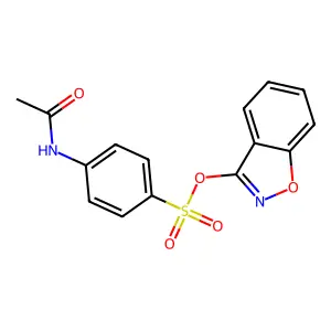1,2-benzoxazol-3-yl 4-acetamidobenzenesulfonate structure
