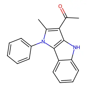 1-(2-methyl-1-phenyl-4H-pyrrolo[3,2-b]indol-3-yl)ethanone structure