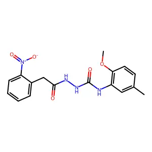1-(2-methoxy-5-methylphenyl)-3-[[2-(2-nitrophenyl)acetyl]amino]urea structure