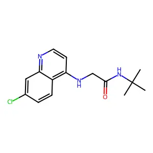 N-tert-butyl-2-[(7-chloroquinolin-4-yl)amino]acetamide structure