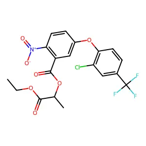 (1-ethoxy-1-oxopropan-2-yl) 5-[2-chloro-4-(trifluoromethyl)phenoxy]-2-nitrobenzoate structure