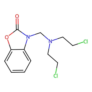 3-[bis(2-chloroethyl)aminomethyl]-1,3-benzoxazol-2-one structure