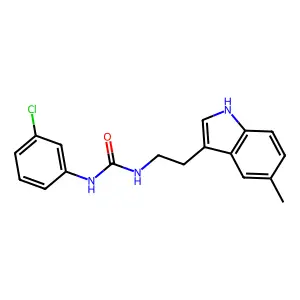 1-(3-chlorophenyl)-3-[2-(5-methyl-1H-indol-3-yl)ethyl]urea structure