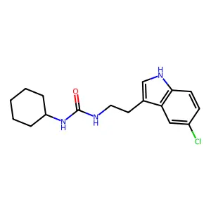 1-[2-(5-chloro-1H-indol-3-yl)ethyl]-3-cyclohexylurea structure