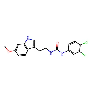 1-(3,4-dichlorophenyl)-3-[2-(6-methoxy-1H-indol-3-yl)ethyl]urea structure