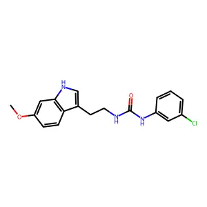 1-(3-chlorophenyl)-3-[2-(6-methoxy-1H-indol-3-yl)ethyl]urea structure