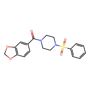 1-(1,3-benzodioxol-5-ylcarbonyl)-4-(phenylsulfonyl)piperazine structure