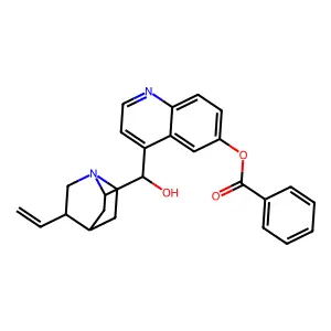 [4-[(5-ethenyl-1-azabicyclo[2.2.2]octan-2-yl)-hydroxymethyl]quinolin-6-yl] benzoate structure