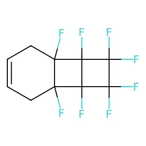 1,2,3,3,4,4,5,6-octafluorotricyclo[4.4.0.02,5]dec-8-ene structure