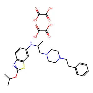 oxalic acidN-[1-[4-(2-phenylethyl)piperazin-1-yl]propan-2-yl]-2-propan-2-yloxy-1,3-benzothiazol-6-amine structure