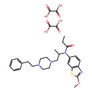 N-(2-methoxy-1,3-benzothiazol-6-yl)-N-[1-[4-(2-phenylethyl)piperazin-1-yl]propan-2-yl]propanamideoxalic acid structure