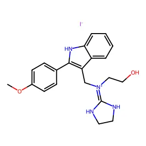 2-(N-(2-Imidazolin-2-yl)-N-(2-(p-methoxyphenyl)-3-indolylmethyl)amino)ethanol hydriodide structure