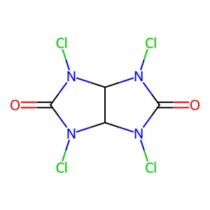 1,3,4,6-tetrachloro-3a,6a-dihydroimidazo[4,5-d]imidazole-2,5-dione structure