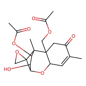 (11-acetyloxy-10-hydroxy-1,5-dimethyl-4-oxospiro[8-oxatricyclo[7.2.1.02,7]dodec-5-ene-12,2'-oxirane]-2-yl)methyl acetate structure