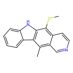 11-methyl-5-methylsulfanyl-6H-pyrido[4,3-b]carbazole structure