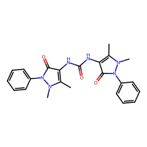 1,3-bis(1,5-dimethyl-3-oxo-2-phenylpyrazol-4-yl)urea structure