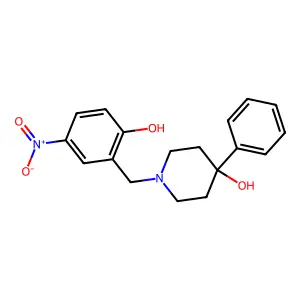 1-[(2-hydroxy-5-nitrophenyl)methyl]-4-phenylpiperidin-4-ol structure