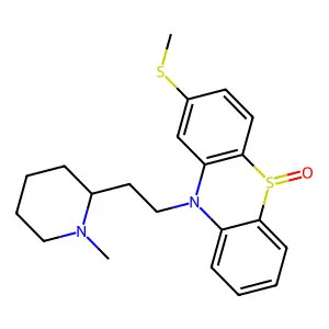 10-[2-(1-methylpiperidin-2-yl)ethyl]-2-methylsulfanylphenothiazine 5-oxide structure