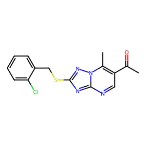 1-{2-[(2-chlorobenzyl)sulfanyl]-7-methyl[1,2,4]triazolo[1,5-a]pyrimidin-6-yl}ethanone structure