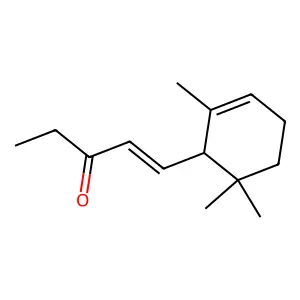 1-(2,6,6-trimethylcyclohex-2-en-1-yl)pent-1-en-3-one structure