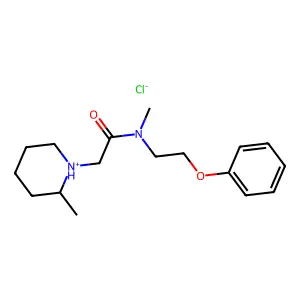 N-methyl-2-(2-methylpiperidin-1-ium-1-yl)-N-(2-phenoxyethyl)acetamide chloride structure