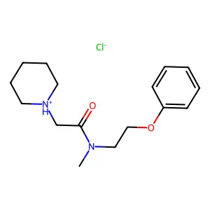 N-methyl-N-(2-phenoxyethyl)-2-piperidin-1-ium-1-ylacetamide chloride structure