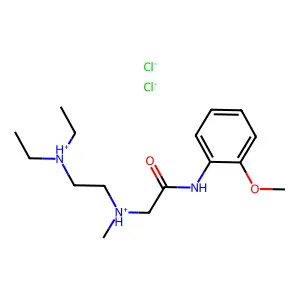 diethyl-[2-[[2-(2-methoxyanilino)-2-oxoethyl]-methylazaniumyl]ethyl]azanium dichloride structure