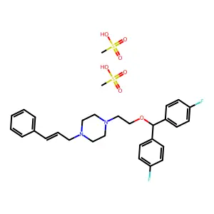 1-(2-(di-(4-Fluorophenyl)methoxy)ethyl)-4-(3-phenyl-2-propenyl)piperazine dimethanesulfonate structure