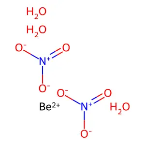 Beryllium nitrate trihydrate structure