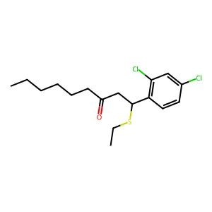 1-(2,4-dichlorophenyl)-1-ethylsulfanylnonan-3-one structure