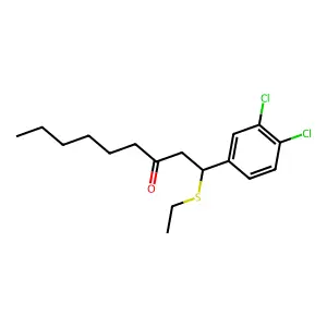 1-(3,4-dichlorophenyl)-1-ethylsulfanylnonan-3-one structure