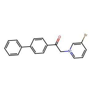 1-[2-(biphenyl-4-yl)-2-oxoethyl]-3-bromopyridinium structure