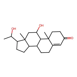 11-hydroxy-17-(1-hydroxyethyl)-10,13-dimethyl-1,2,6,7,8,9,11,12,14,15,16,17-dodecahydrocyclopenta[a]phenanthren-3-one structure