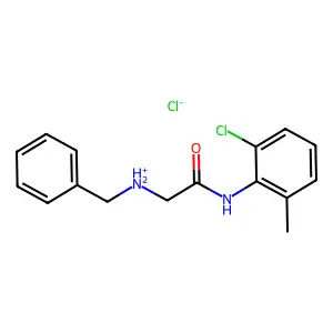 benzyl-[2-(2-chloro-6-methylanilino)-2-oxoethyl]azanium chloride structure