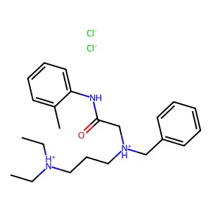 benzyl-[3-(diethylazaniumyl)propyl]-[2-(2-methylanilino)-2-oxoethyl]azanium dichloride structure