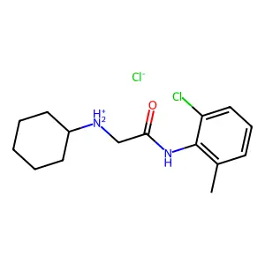 [2-(2-chloro-6-methylanilino)-2-oxoethyl]-cyclohexylazanium chloride structure