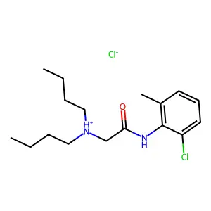 dibutyl-[2-(2-chloro-6-methylanilino)-2-oxoethyl]azanium chloride structure