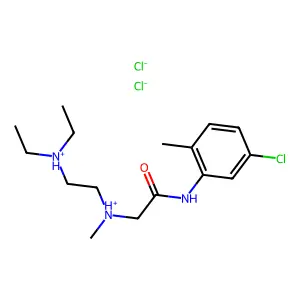 [2-(5-chloro-2-methylanilino)-2-oxoethyl]-[2-(diethylazaniumyl)ethyl]-methylazanium dichloride structure