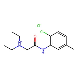 [2-(2-chloro-5-methylanilino)-2-oxoethyl]-diethylazanium chloride structure