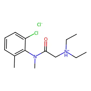 [2-(2-chloro-N,6-dimethylanilino)-2-oxoethyl]-diethylazanium chloride structure
