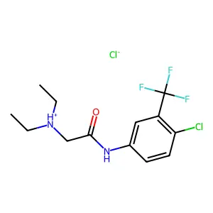 [2-[4-chloro-3-(trifluoromethyl)anilino]-2-oxoethyl]-diethylazanium chloride structure