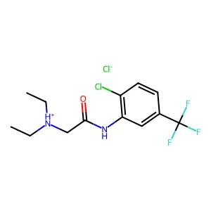 [2-[2-chloro-5-(trifluoromethyl)anilino]-2-oxoethyl]-diethylazanium chloride structure