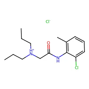[2-(2-chloro-6-methylanilino)-2-oxoethyl]-dipropylazanium chloride structure