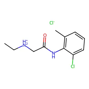 [2-(2-chloro-6-methylanilino)-2-oxoethyl]-ethylazanium chloride structure